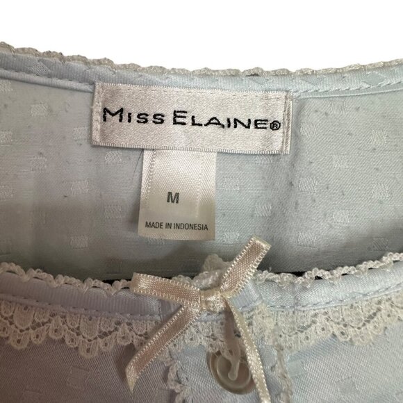 Miss Elaine Nightgown Blue Midi Long Sleeves‎ Embroidered Soft Size Medium - Picture 5 of 6